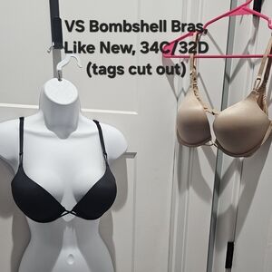 Victoria's Secret Bombshell Black and Tan Bras